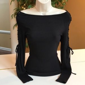Bebe black 🖤 lace up longsleeve top